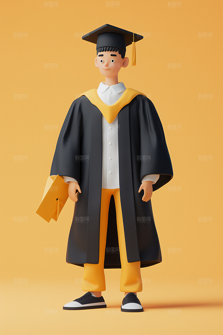 3D毕业生学生C4D模型