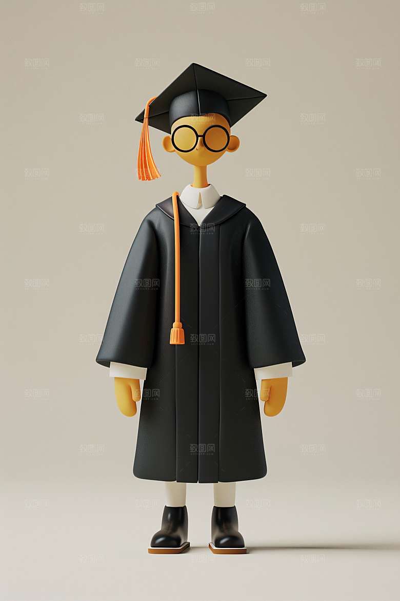 3D毕业生学生毕业季模型