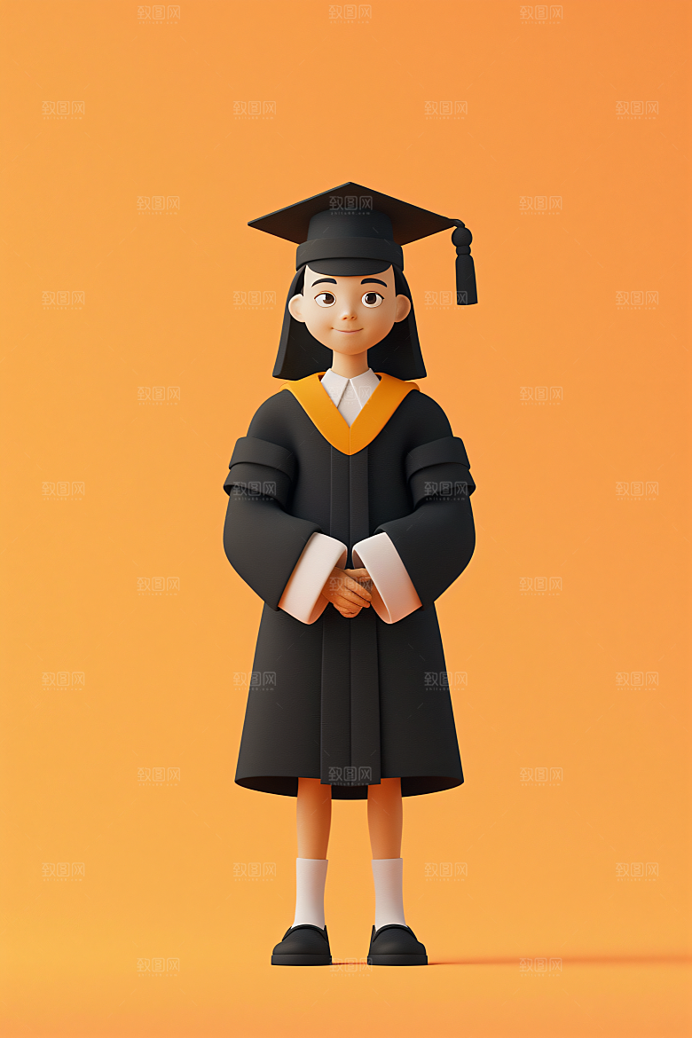 3D毕业生形象学生模型