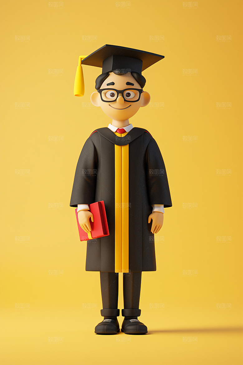 3D毕业生高清全身照模型