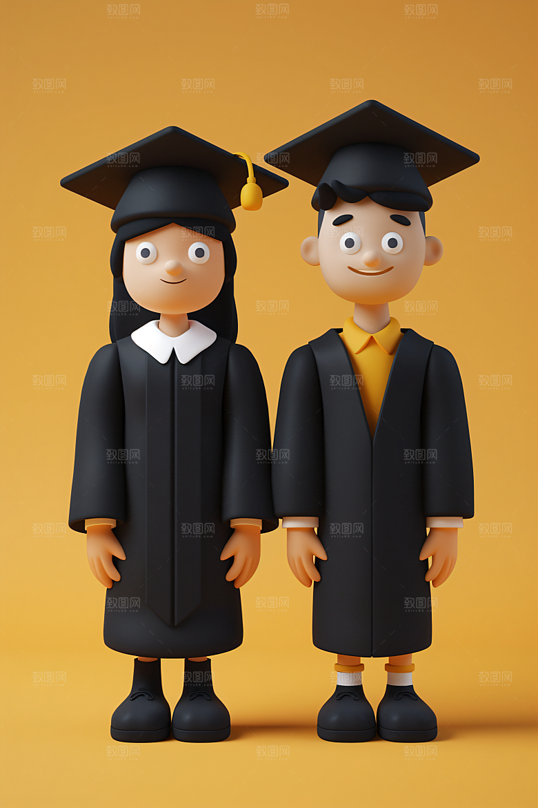 3D毕业生立体学生模型