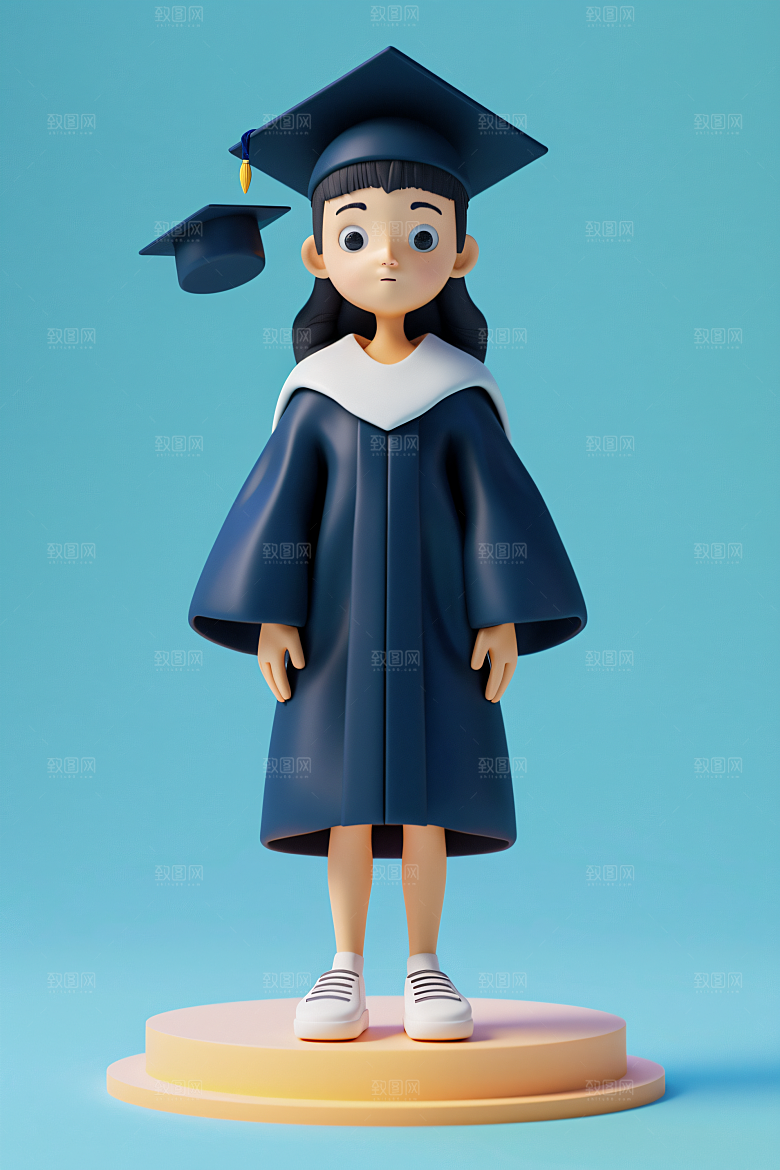 3D毕业生肖像毕业季模型