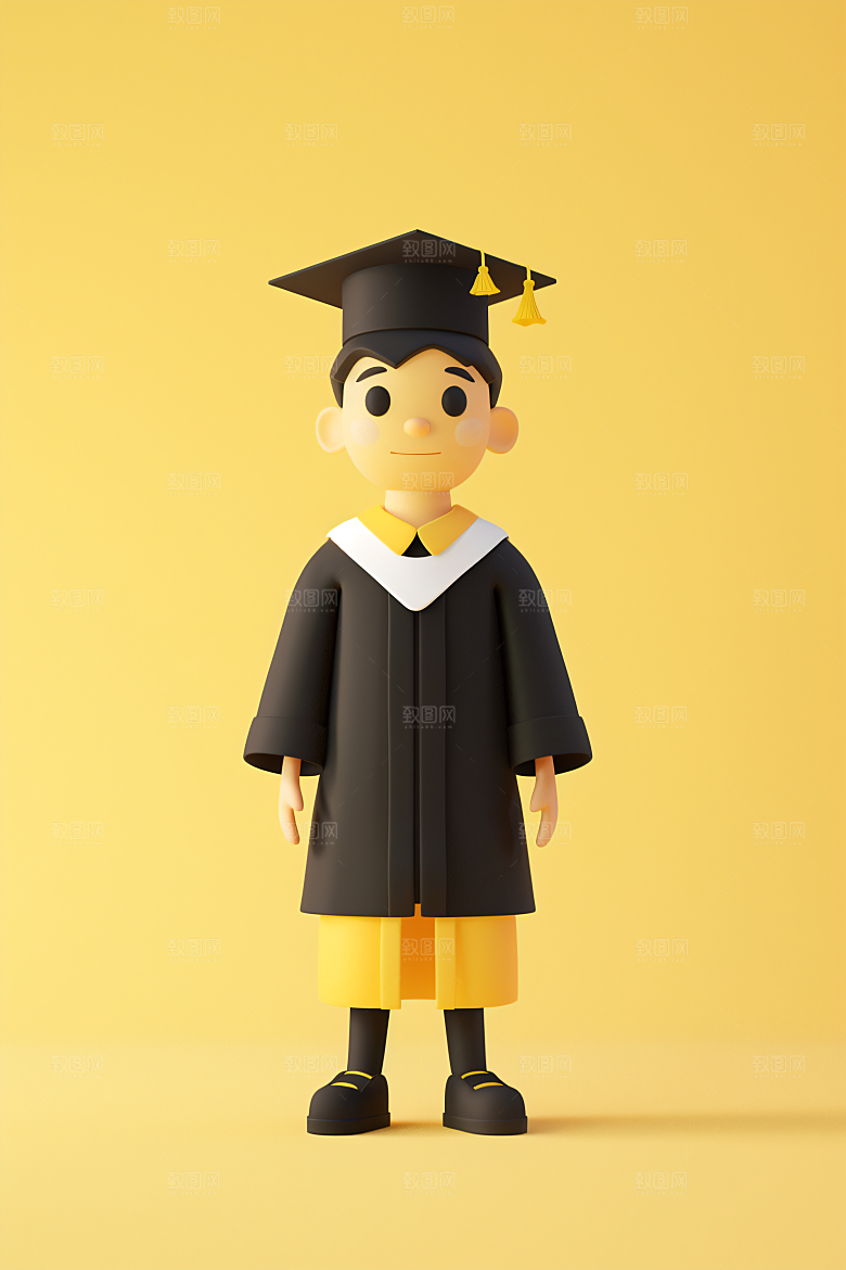 3D毕业生全身照高清模型