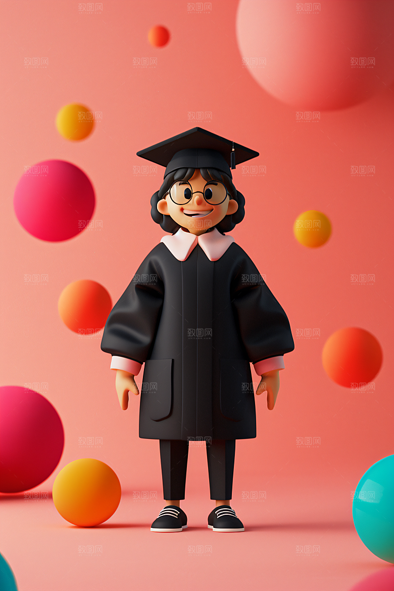 3D毕业生形象人物模型