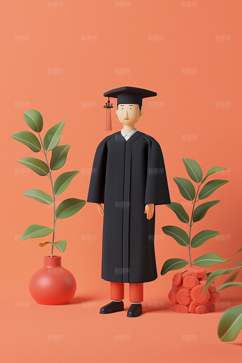 3D毕业生立体人物模型