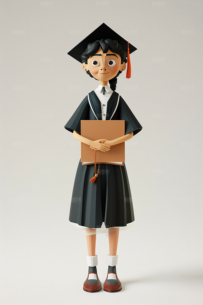 3D毕业生学生毕业季模型