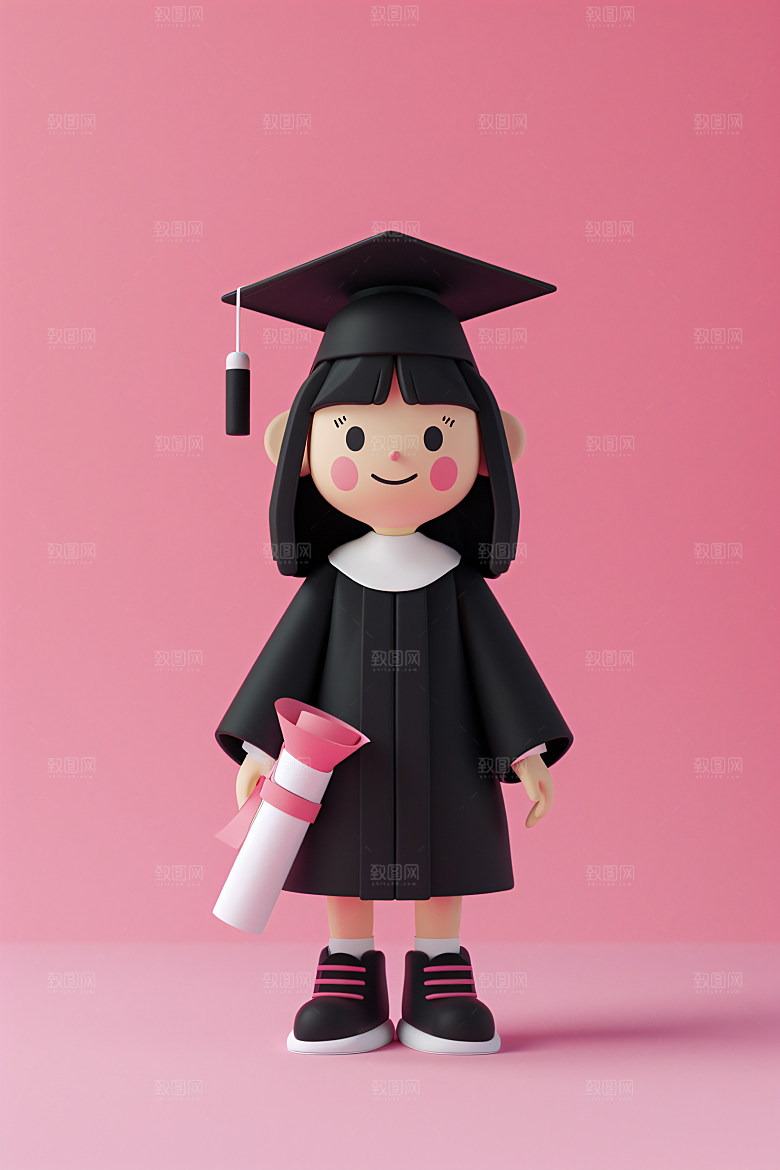 3D毕业生C4D肖像模型