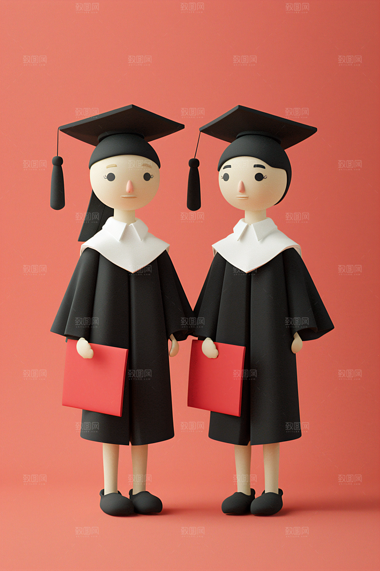 3D毕业生学生肖像模型