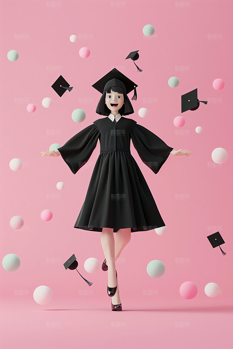 3D毕业生学生高清模型