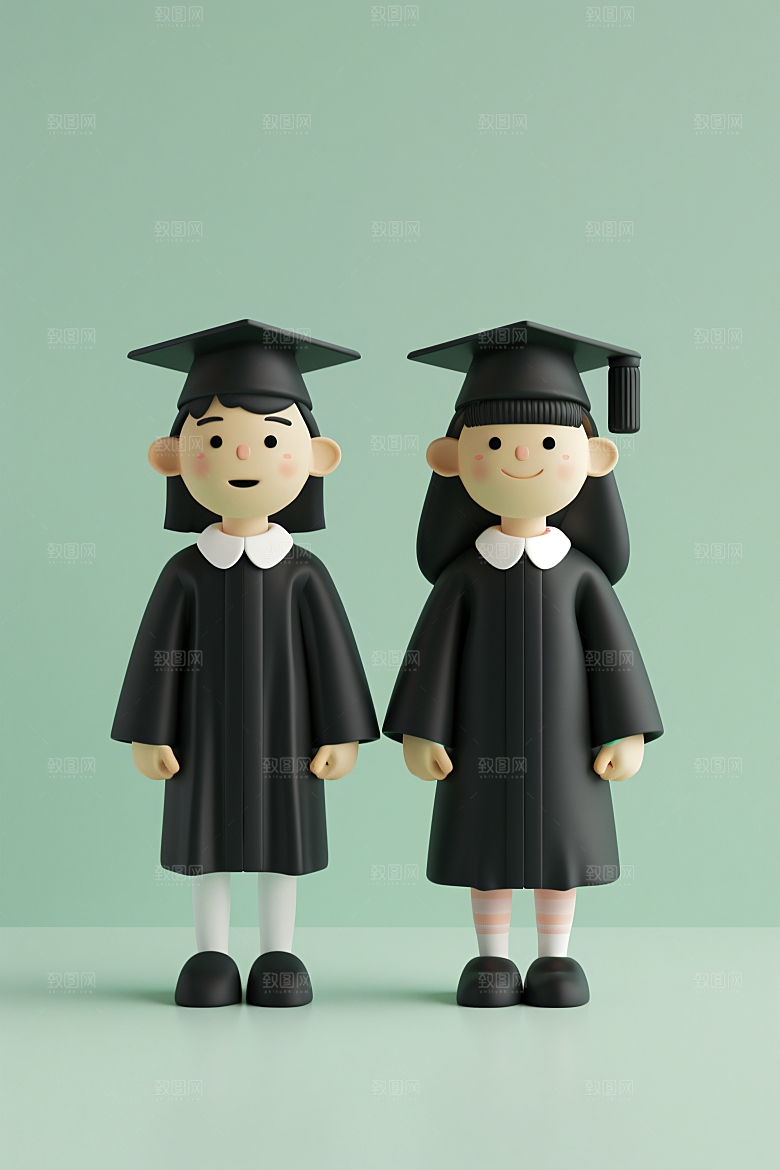 3D毕业生学生高清模型