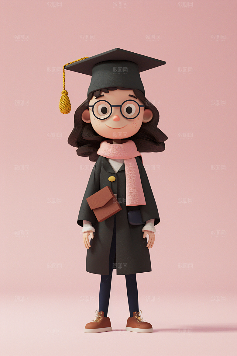 3D毕业生形象学生模型