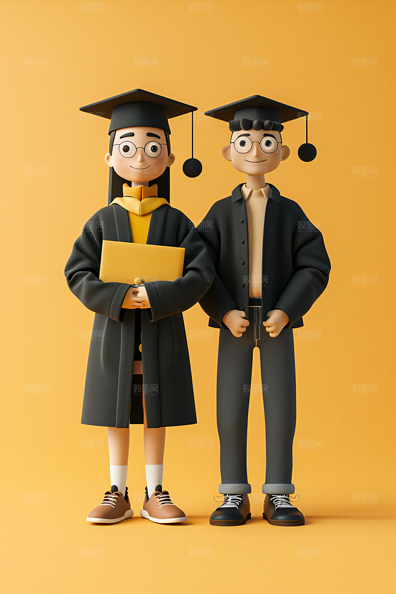 3D毕业生人物C4D模型