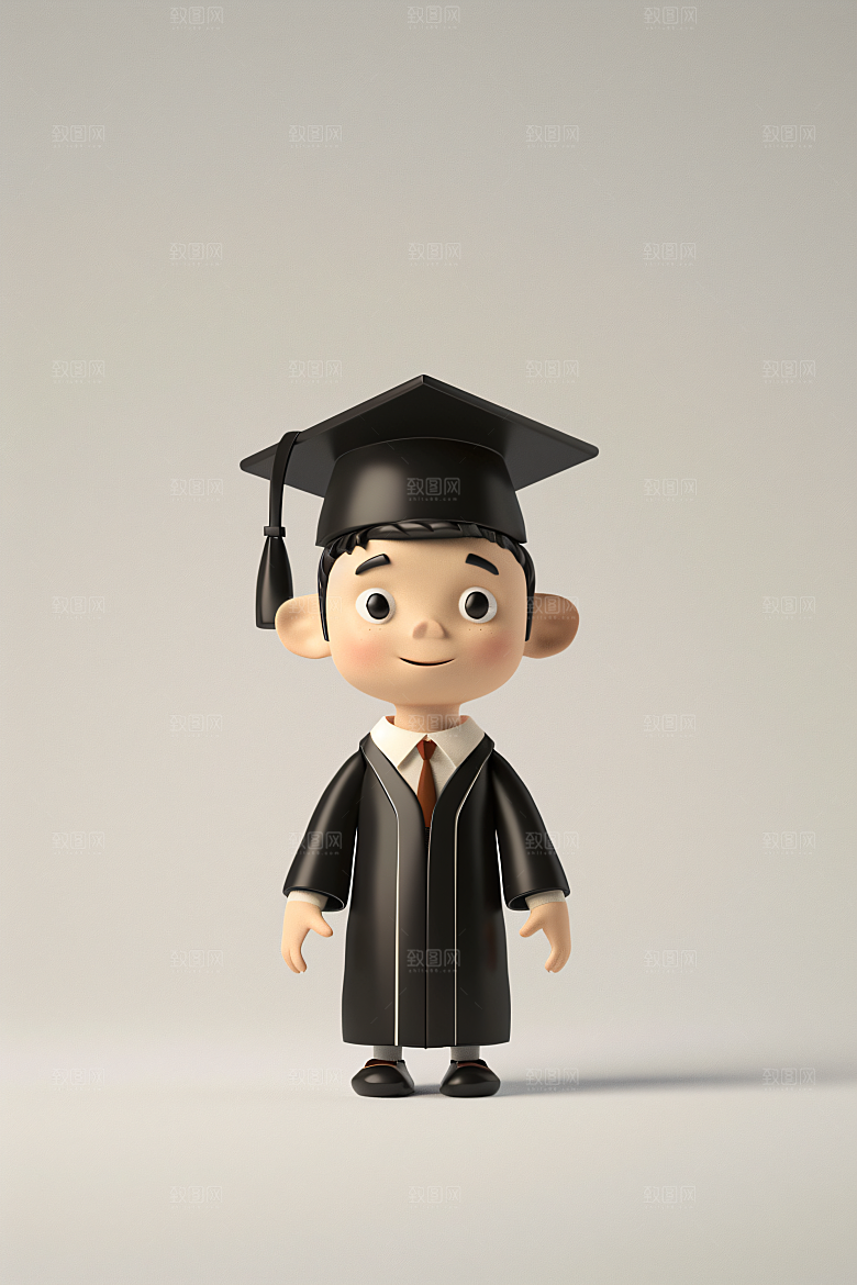3D毕业生毕业季全身照模型