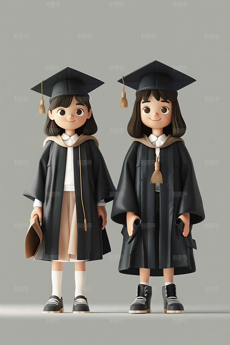 3D毕业生学生立体模型