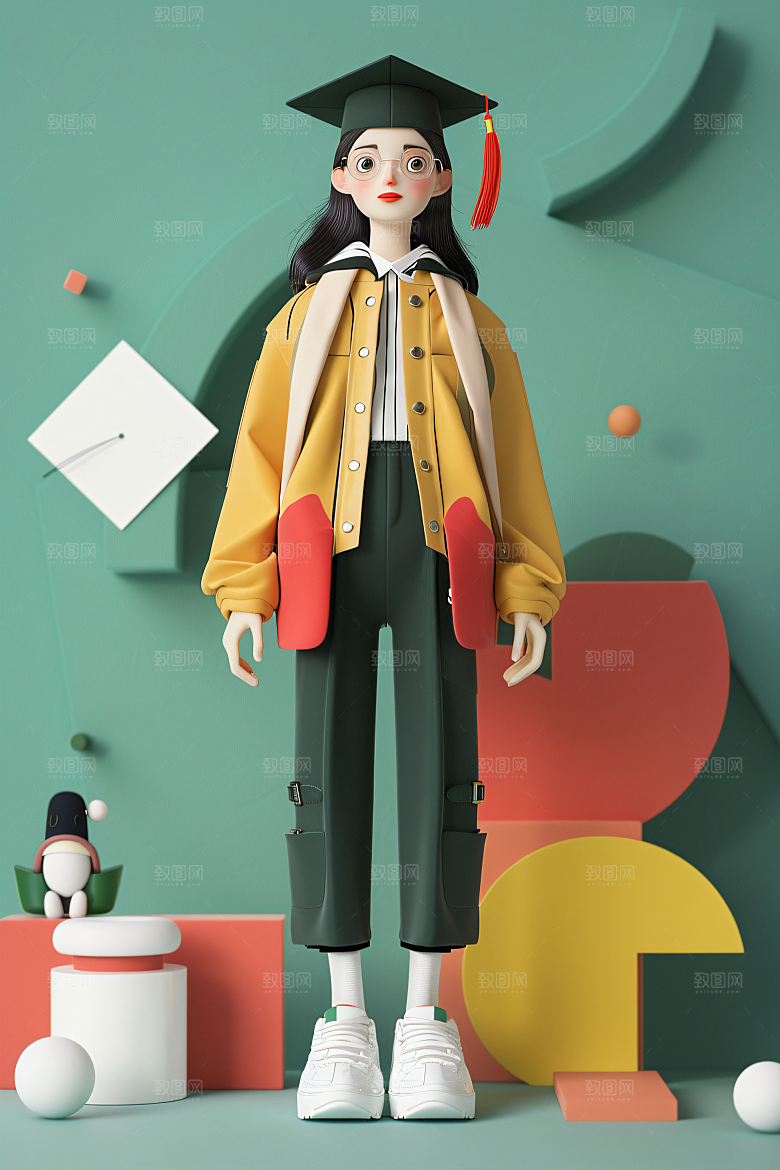 3D毕业生立体形象模型