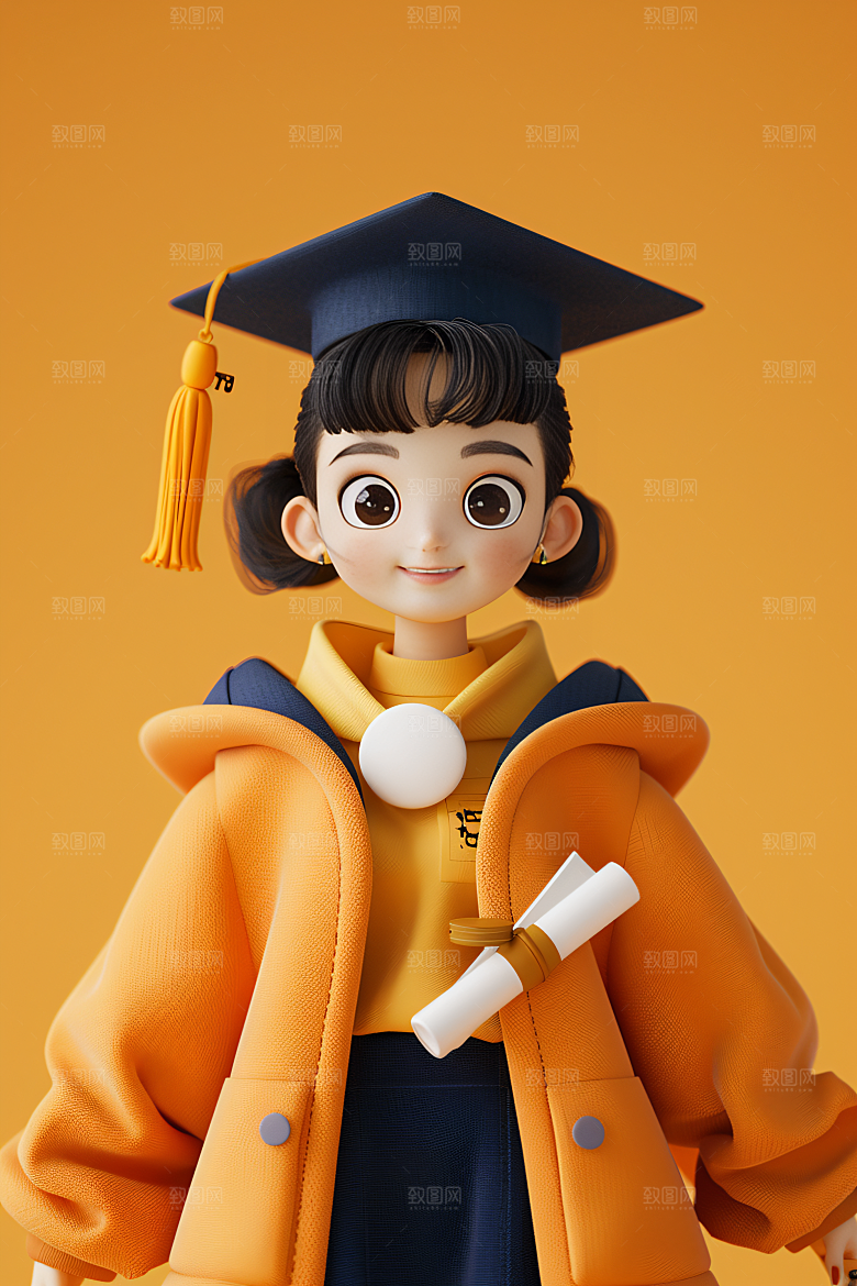 3D毕业生C4D高清模型