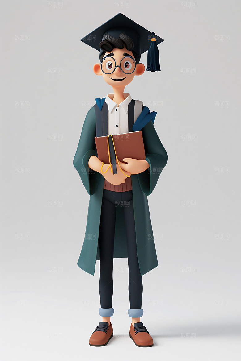 3D毕业生形象学生模型