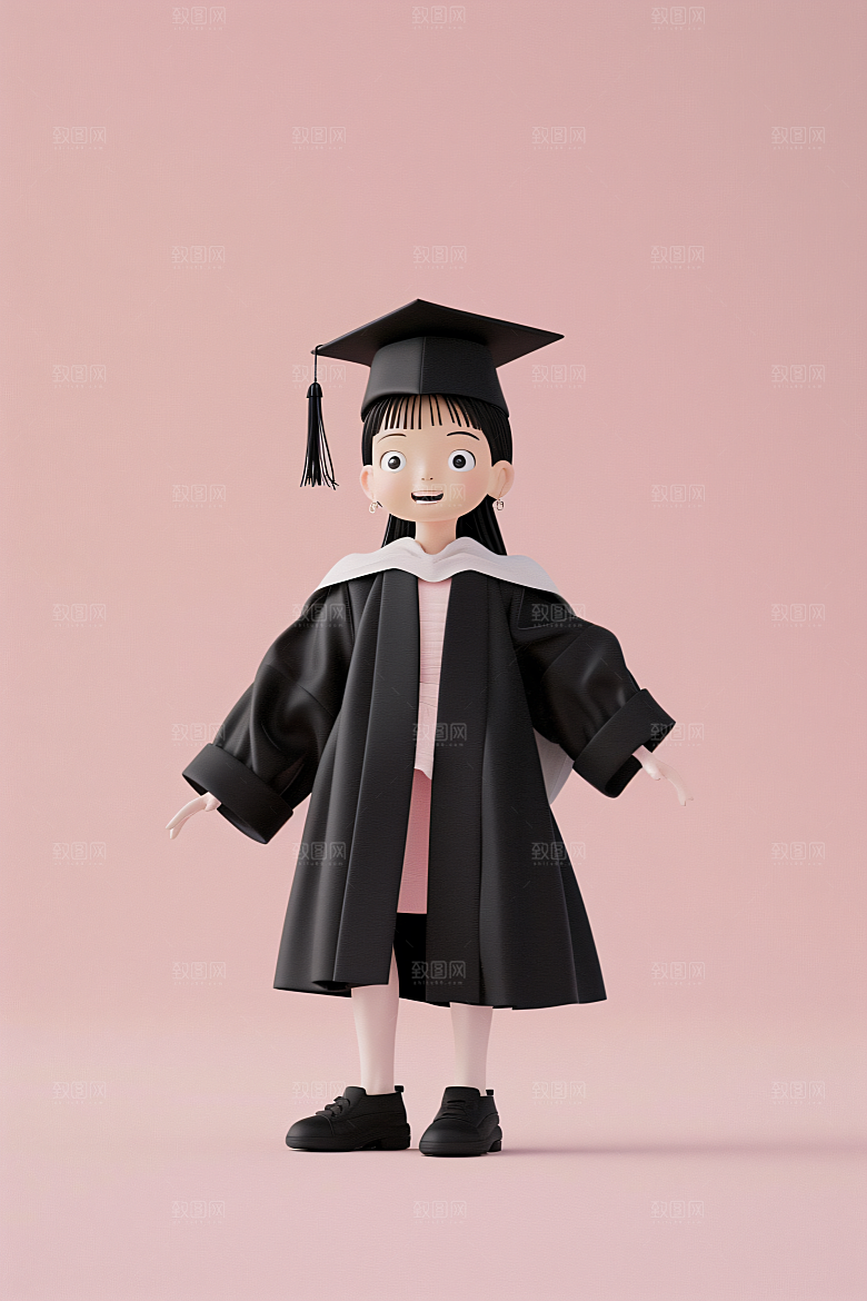 3D毕业生学生形象模型