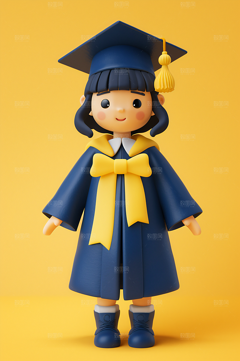 3D毕业生C4D卡通模型