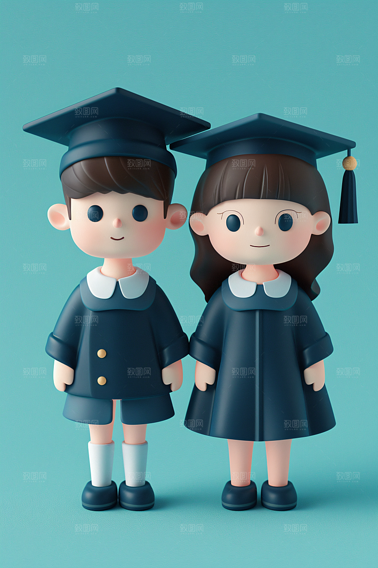 3D毕业生学生高清模型