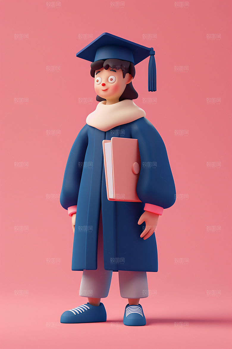 3D毕业生全身照人物模型