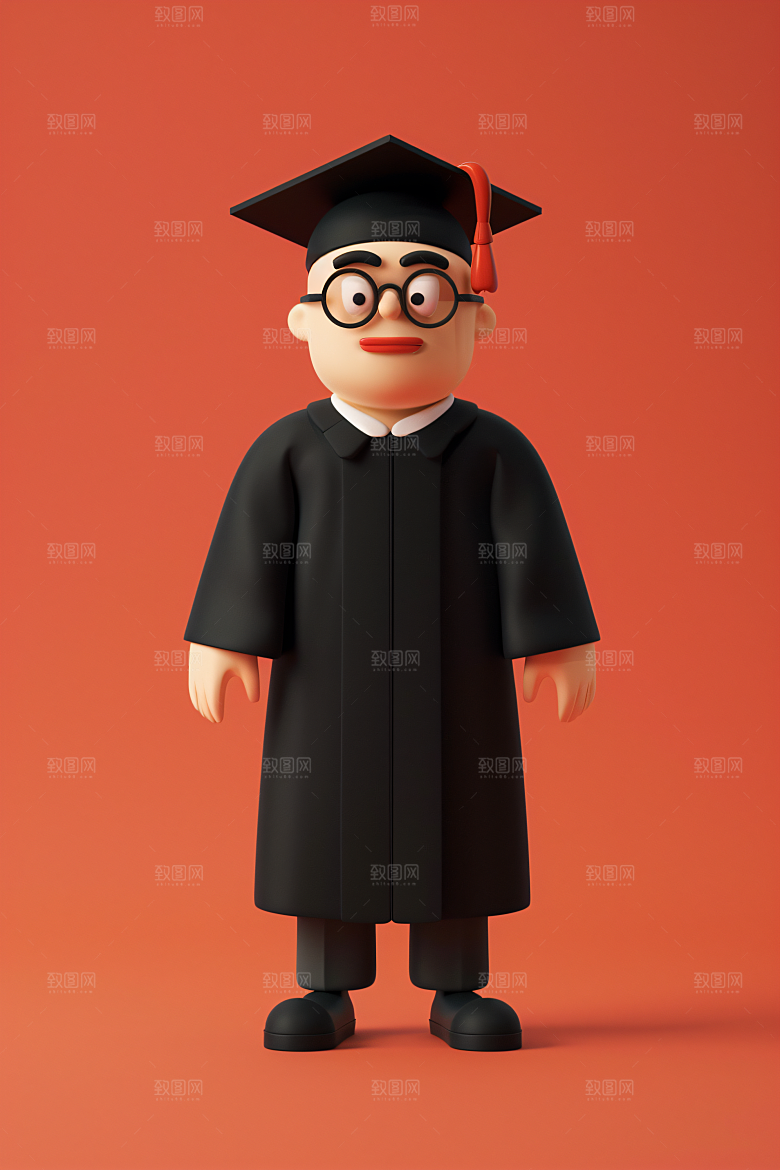 3D毕业生学生形象模型