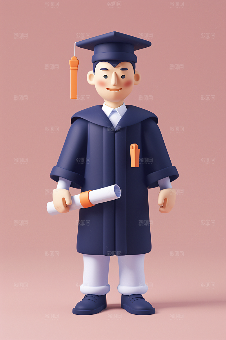 3D毕业生形象高清模型