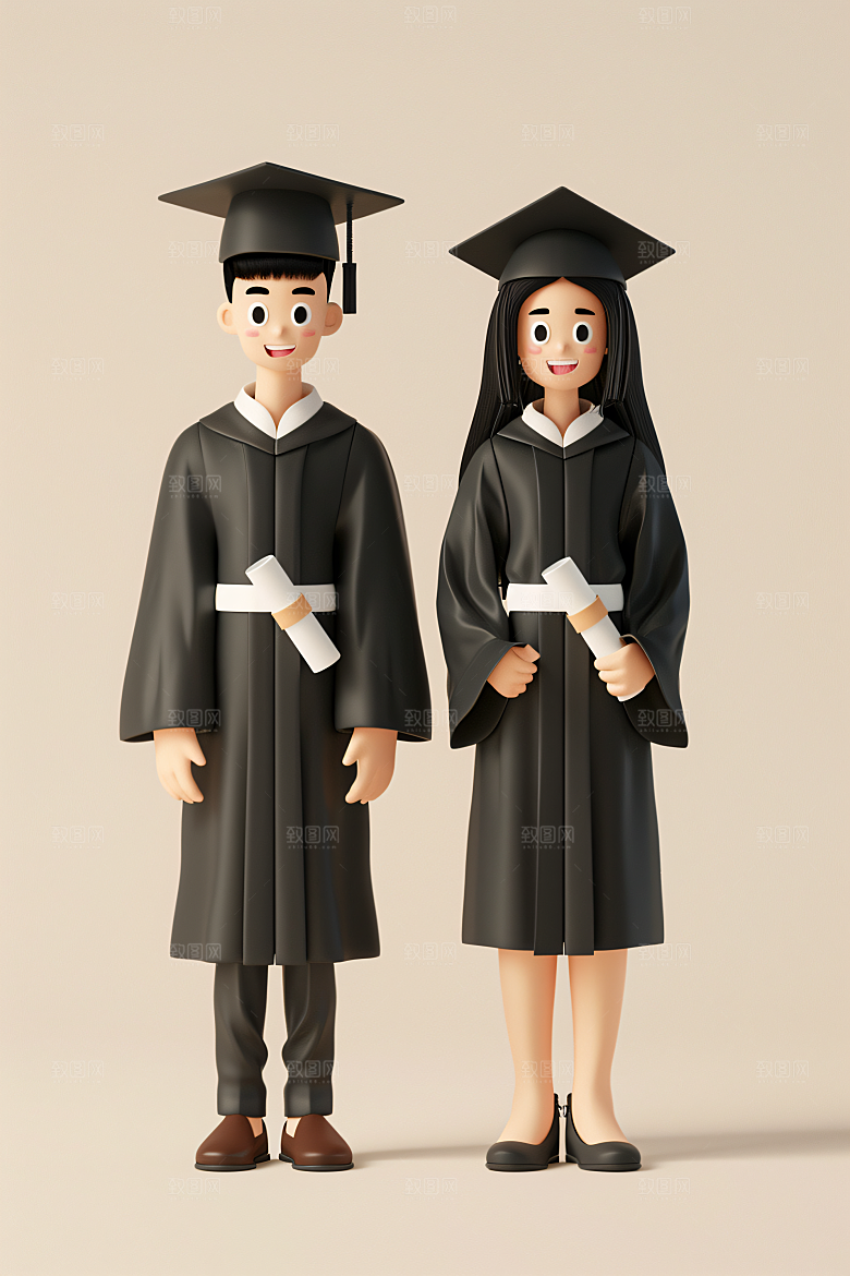3D毕业生毕业季立体模型