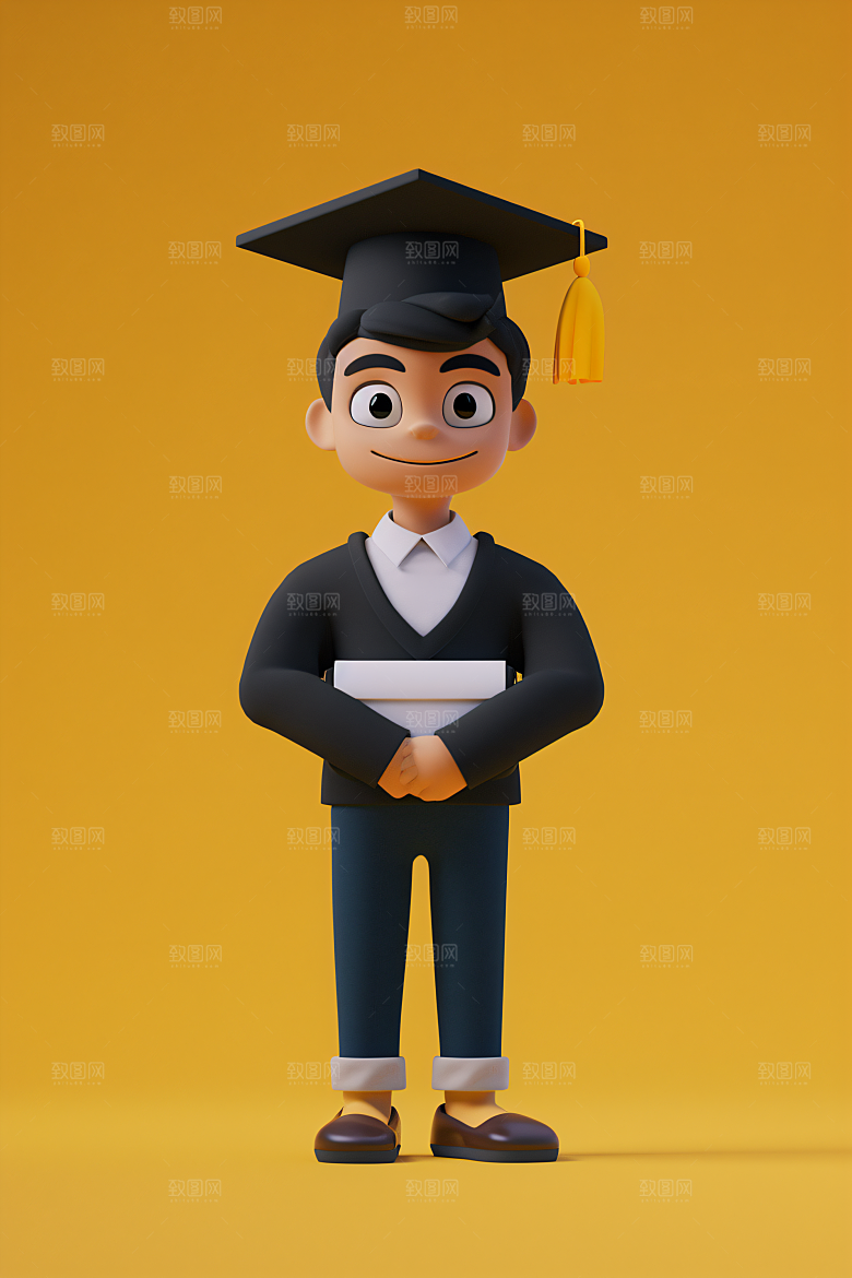 3D毕业生学生立体模型