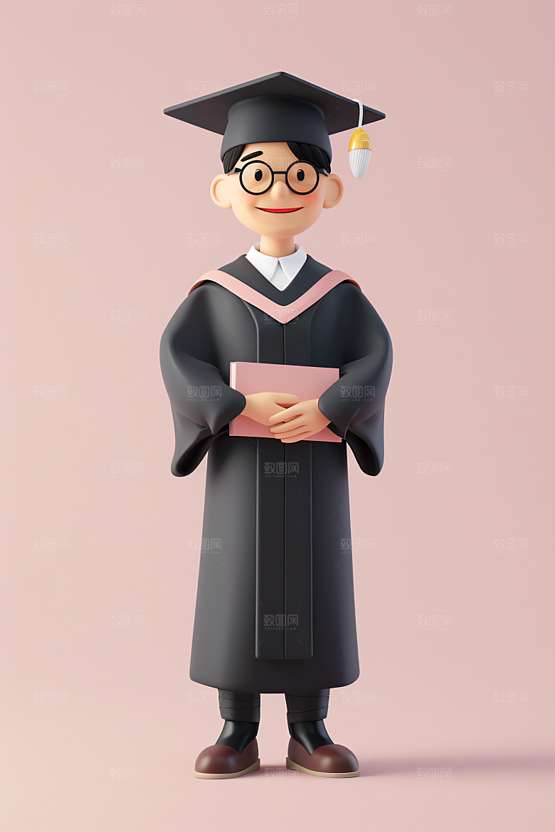 3D毕业生全身照毕业季模型