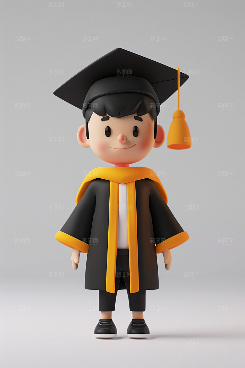 3D毕业生肖像人物模型