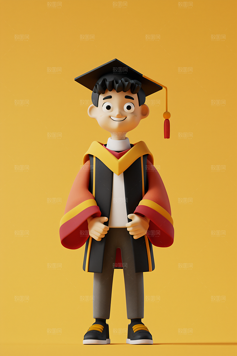 3D毕业生学生C4D模型