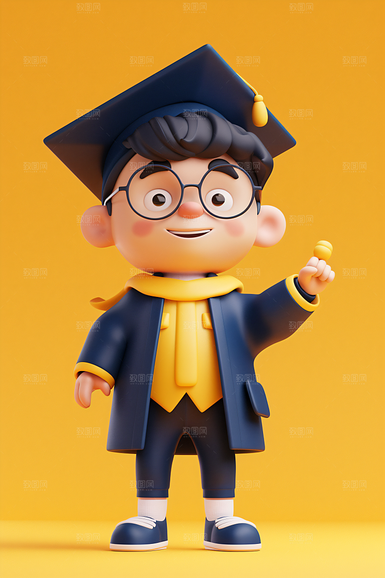 3D毕业生高清人物模型