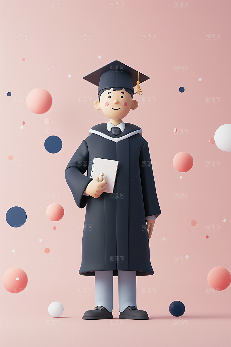 3D毕业生学生形象模型
