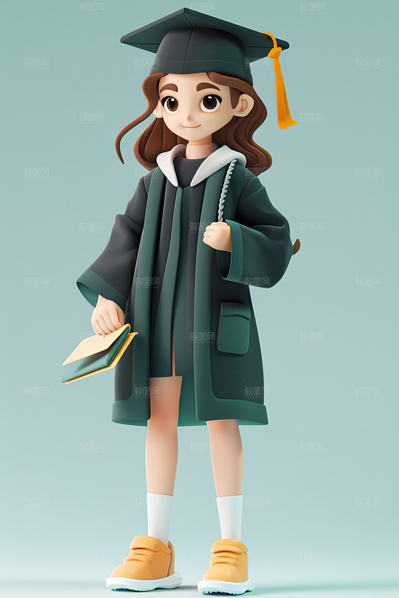 3D毕业生学生高清模型