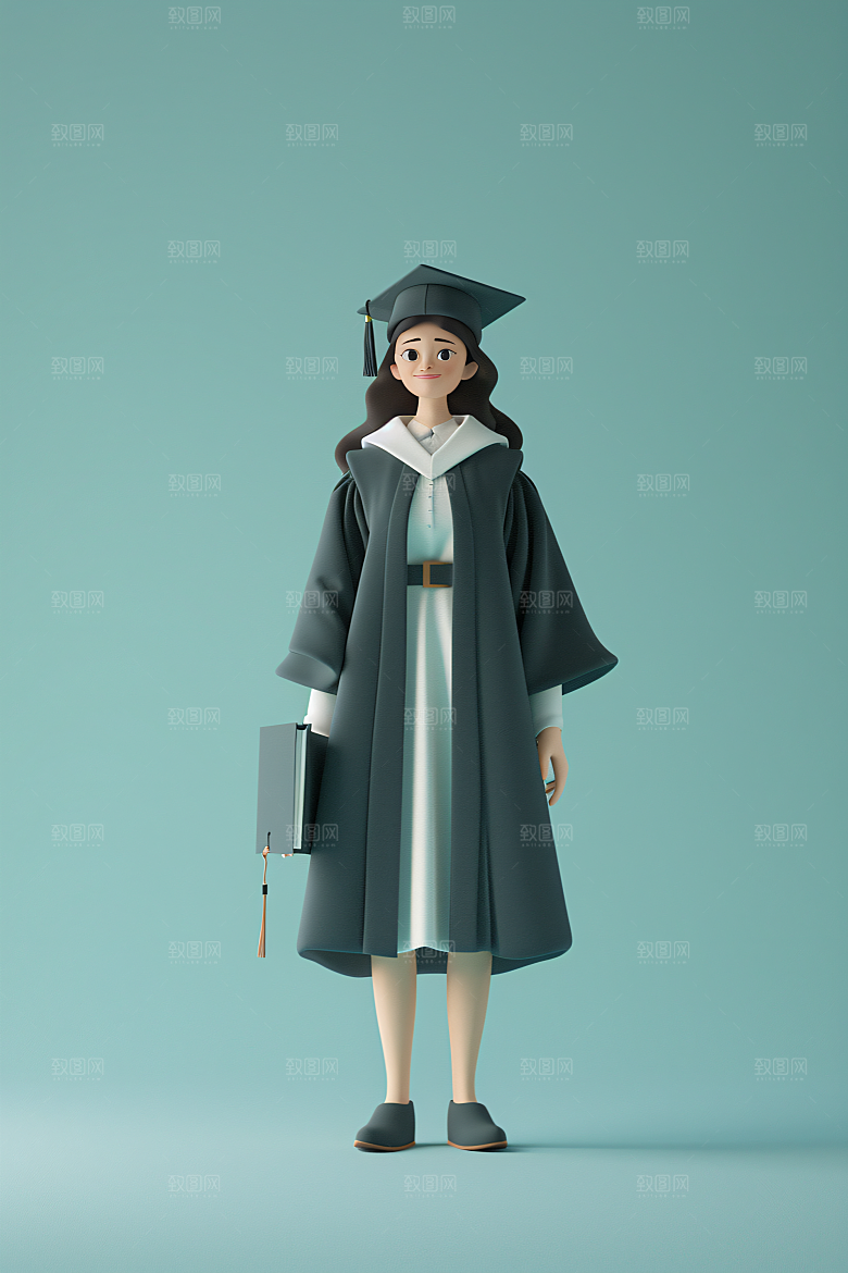 3D毕业生人物学生模型