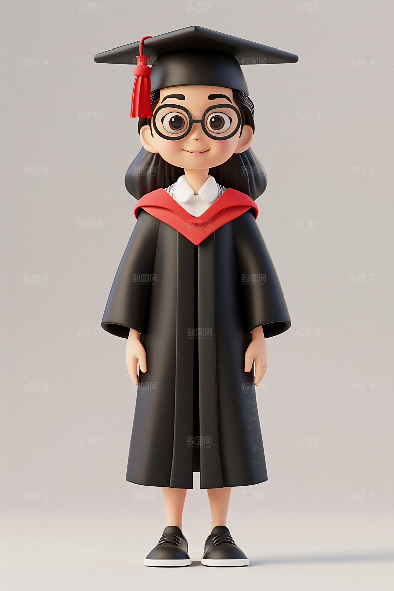 3D毕业生学生立体模型