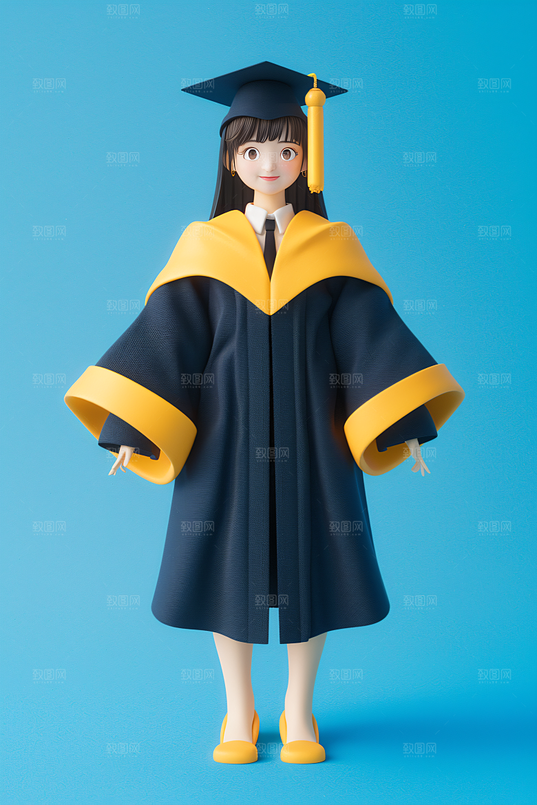 3D毕业生形象高清模型