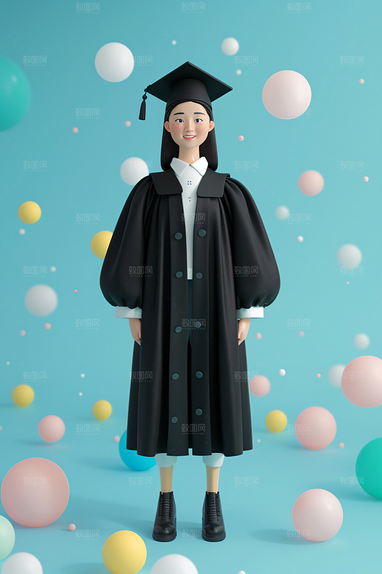 3D毕业生C4D立体模型