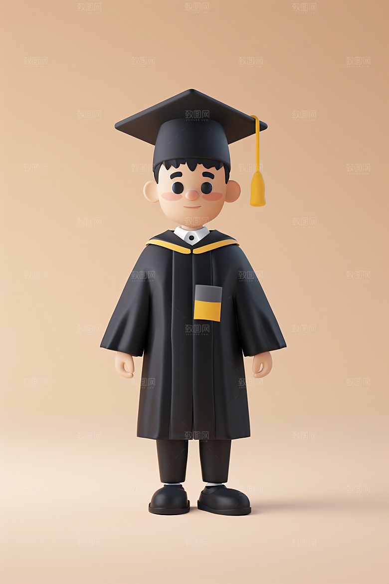 3D毕业生C4D卡通模型