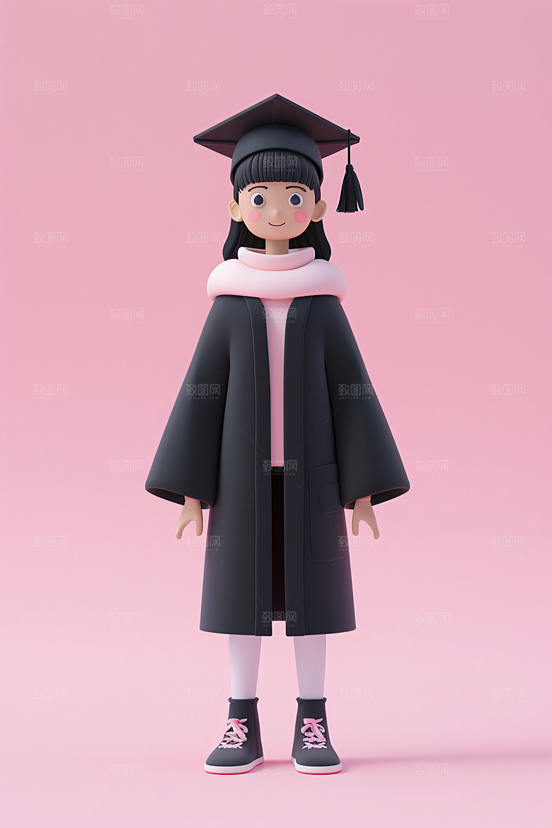 3D毕业生学生C4D模型