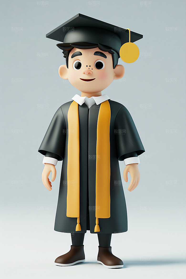 3D毕业生学生毕业季模型