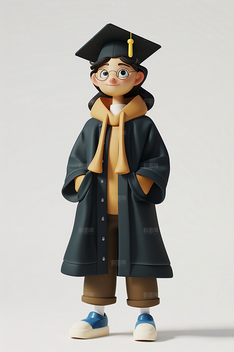 3D毕业生形象学生模型