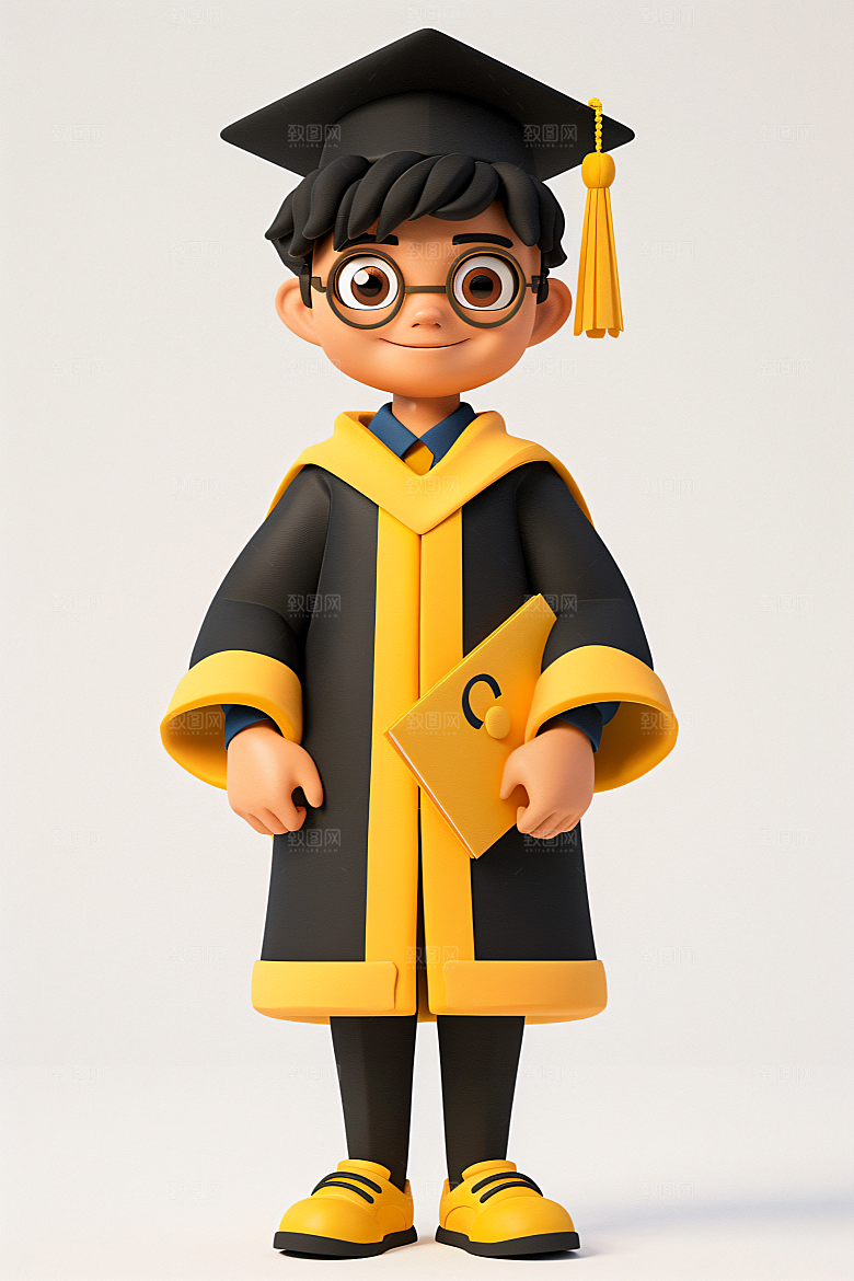 3D毕业生形象学生模型