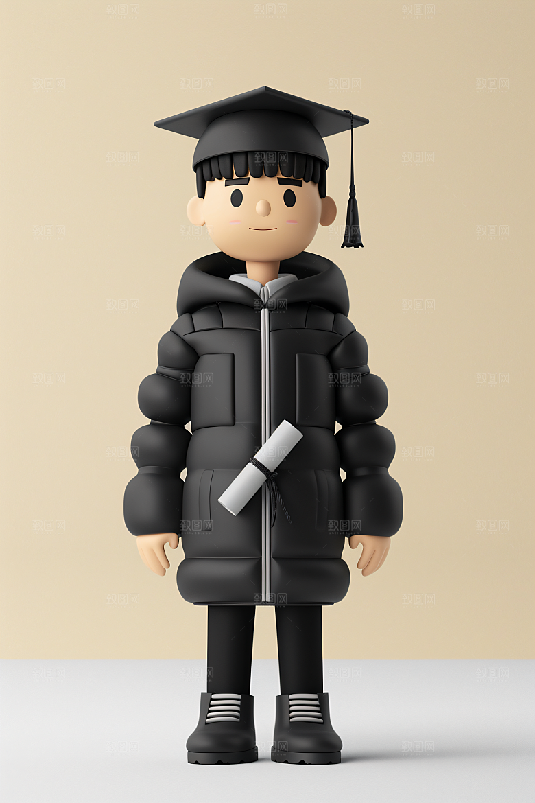 3D毕业生形象粘土人模型