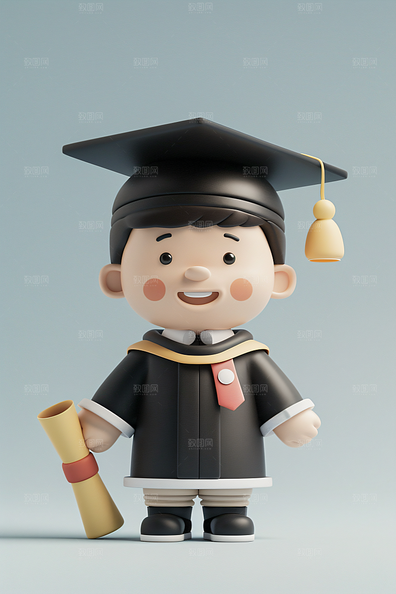 3D毕业生高清形象模型