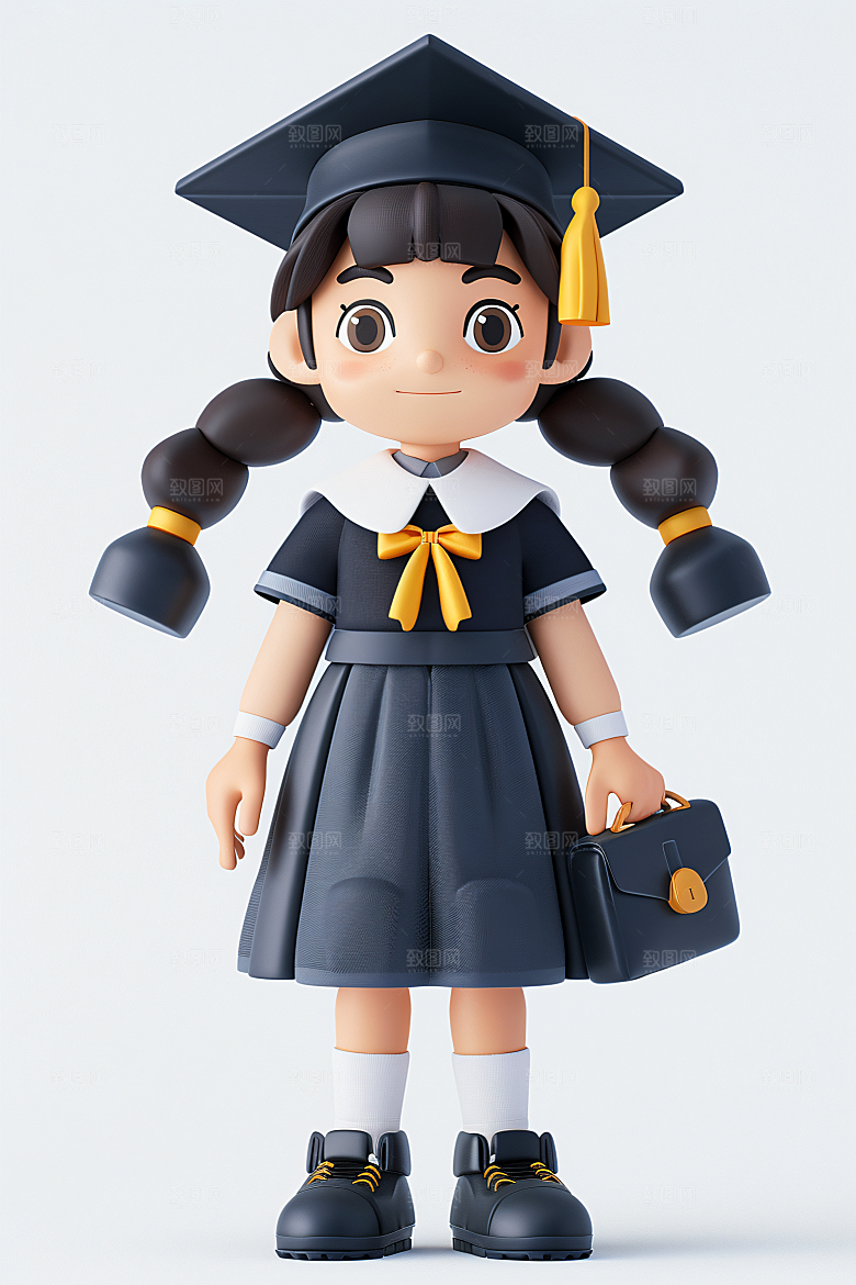 3D毕业生全身照人物模型