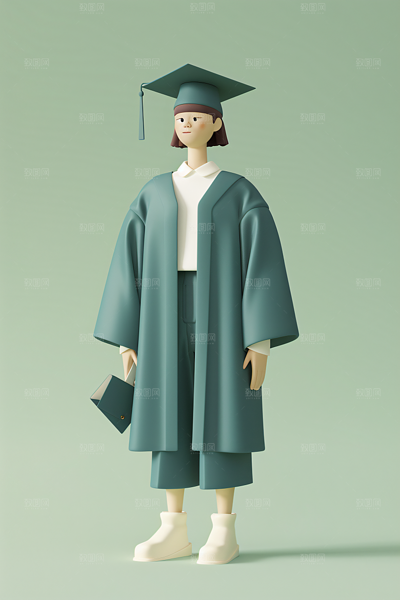 3D毕业生形象粘土人模型