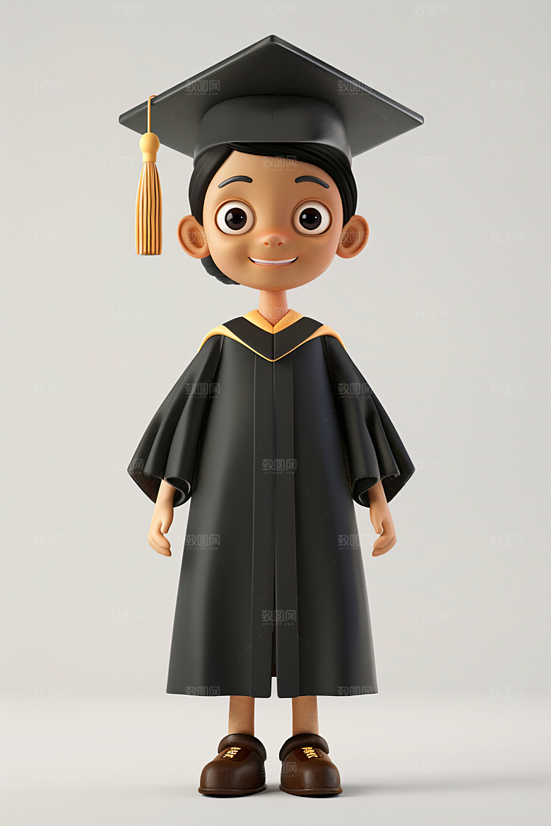 3D毕业生学生立体模型