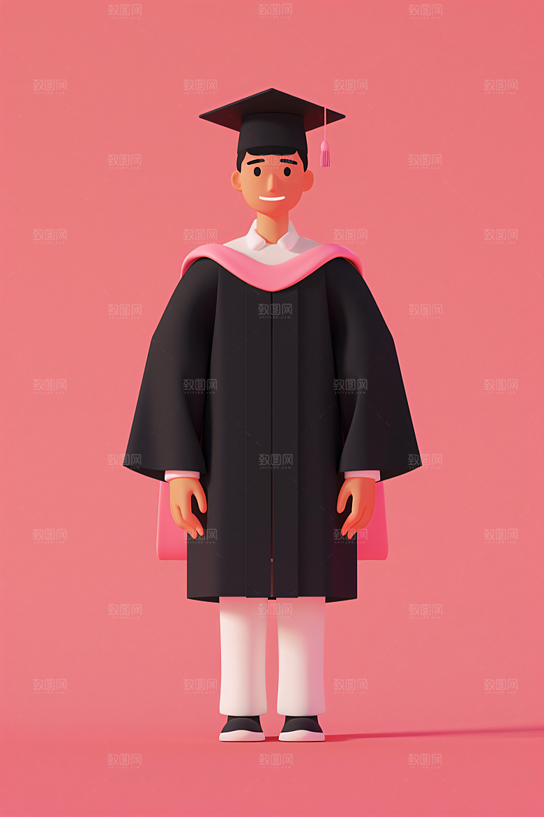 3D毕业生全身照形象模型